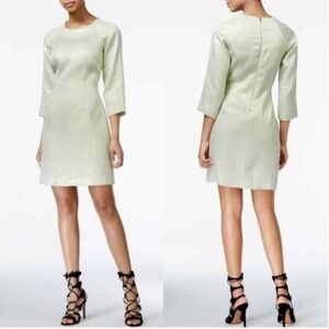 NWT RACHEL Rachael Roy February Mint Shimmer Long Sleeve Cocktail Dress Size 4